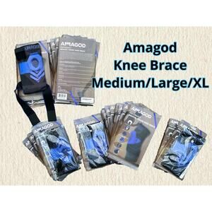 Amagod Blue Knee Brace with Side Stabilizers Black Size Large Multi sizes avail